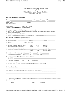 Army Lasik Waiver  Form