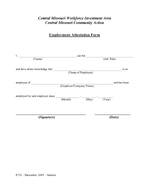 Employment Attestation Form