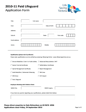 Lifesaving Paperwork  Form