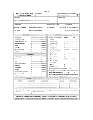 Trial Court Form 2B Financial Statement of Judgment Debtor