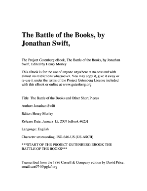 Battle of the Books Essay PDF  Form