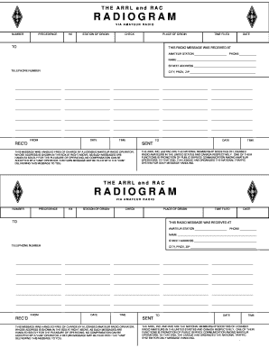 ARRL RADIOGRAM FORMS Separ Qsl