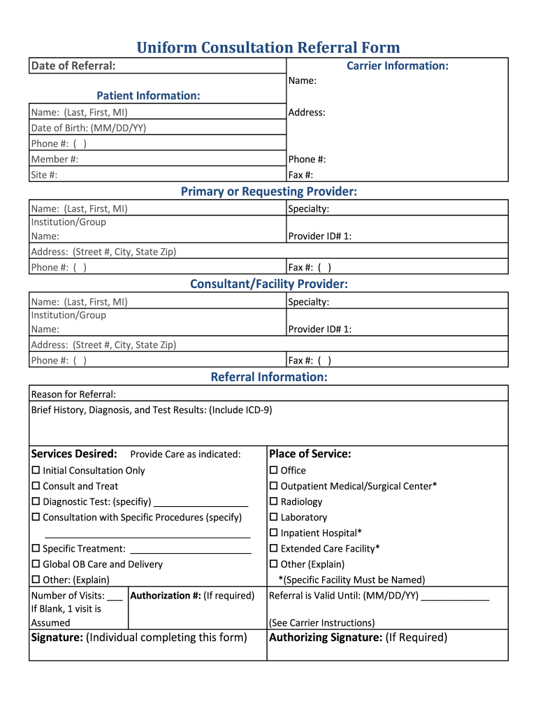 Uniform Consultation Referral Form Wikiform