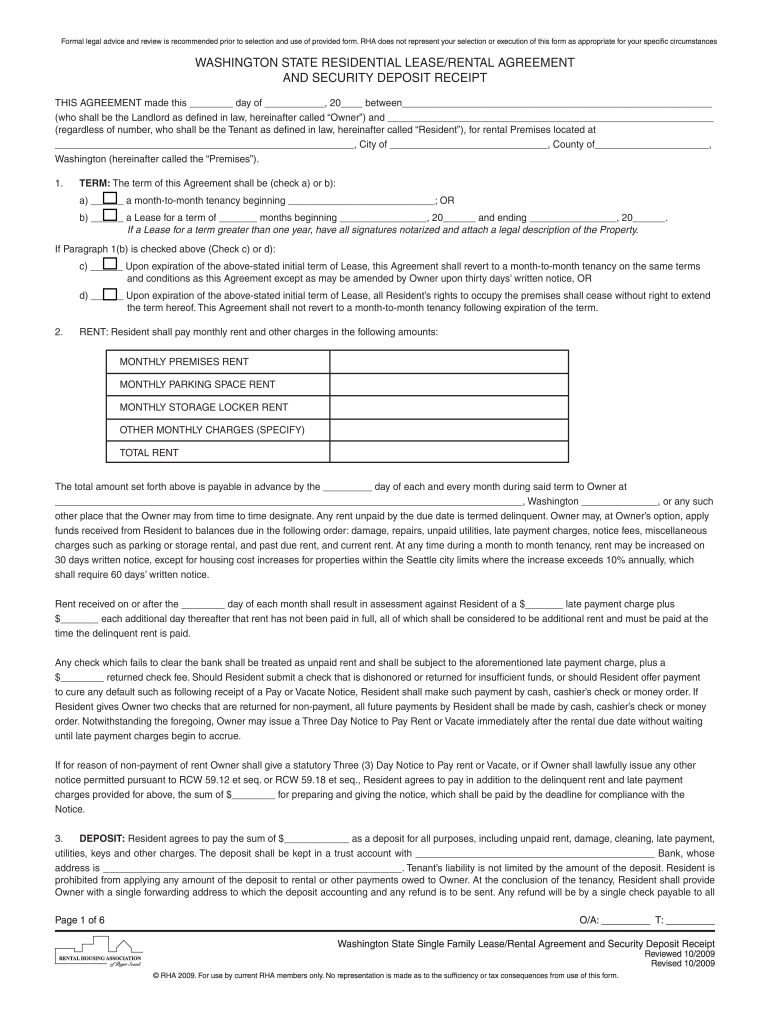  Online PDF Filler Lease Security Deposit 2009-2024