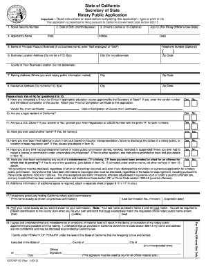 California Notary Public Application Form Wikiform