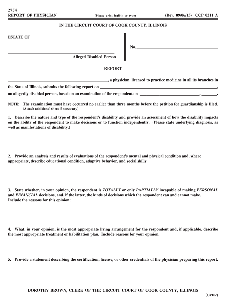 CCP 1011 13 09 06 Pmd  Clerk of the Circuit Court of Cook County  Form