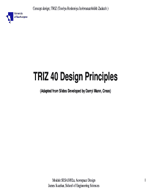 TRIZ 40 Principles PDF University of Southampton Southampton Ac  Form