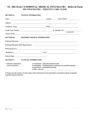 Clinic Form for Hiv