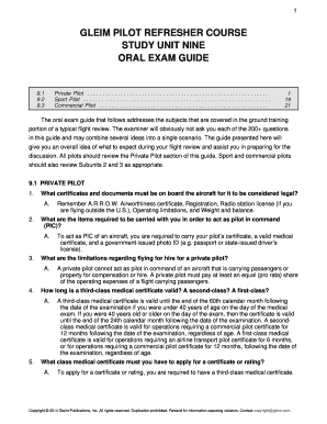 GLEIM PILOT REFRESHER COURSE  Form