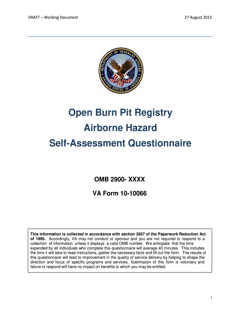  Burn Pit Registry Form PDF 2013-2024