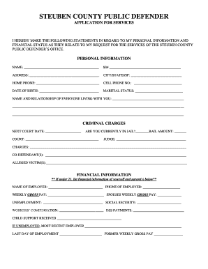 Steuben County Public Defender&#039;s Office  Form
