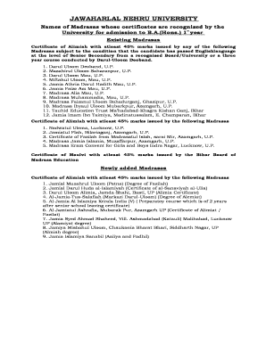 Jnu Madrasas Recognition PDF  Form