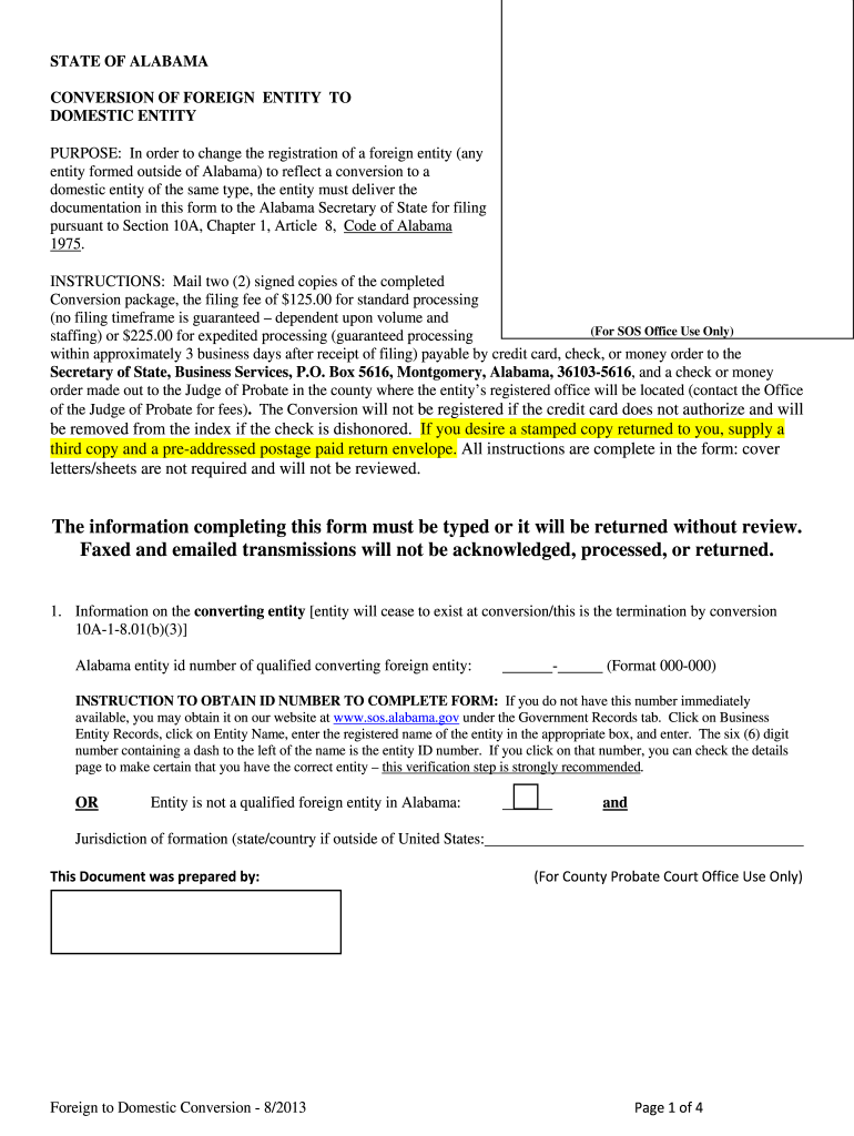  the Information Completing This Form Must Be    Secretary of State  Sos State Al 2013-2024