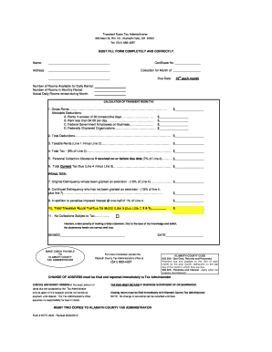 Transient Room Tax Remittance Form PDF Klamath County Klamathcounty