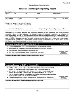 Fcps Techinology Competency  Form