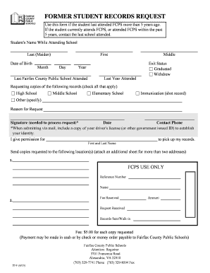  Request for Student Records Template 2013-2024