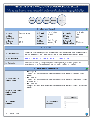 Slo Template  Form