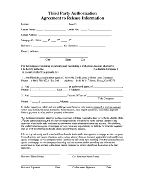 Blank 3rd Party Authorization Form