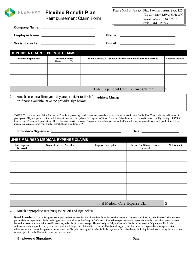 Flex Spending Reimbursement Form