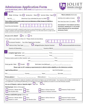 Joliet Junior College Main Campus  Form