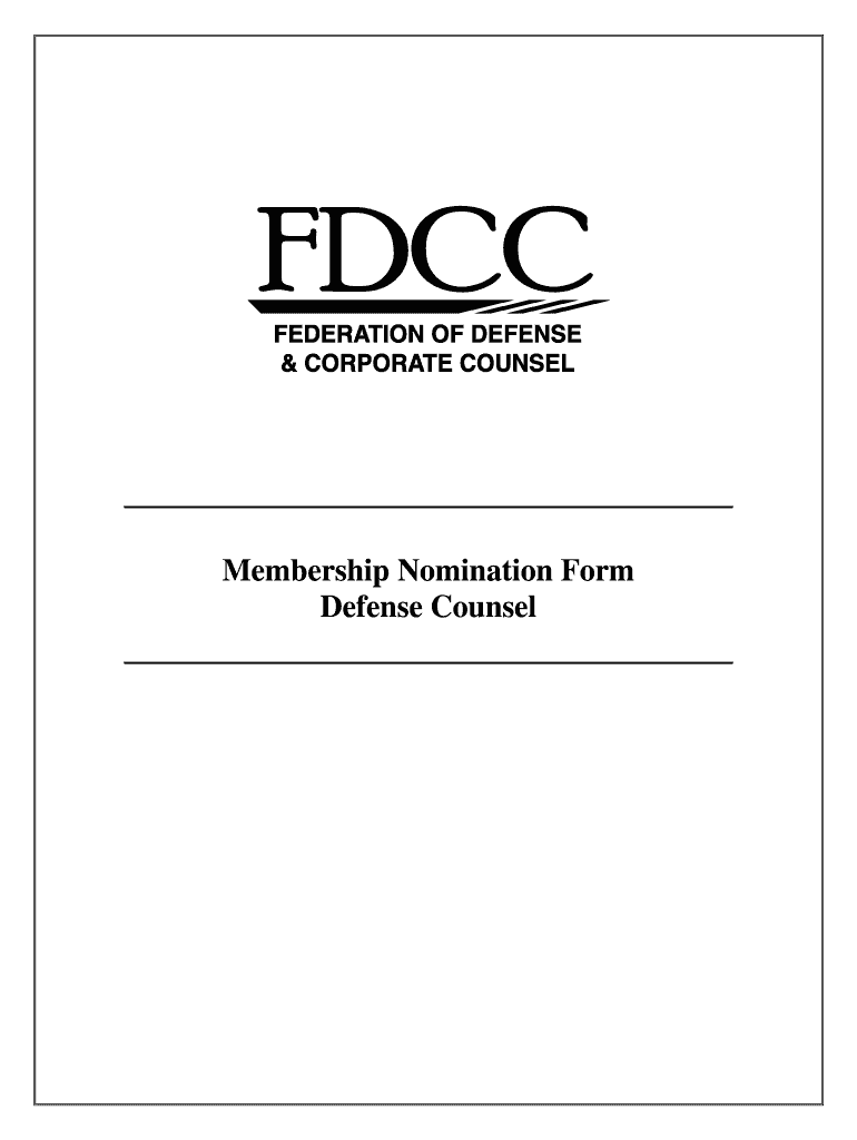 Member Nomination Form Fdcc