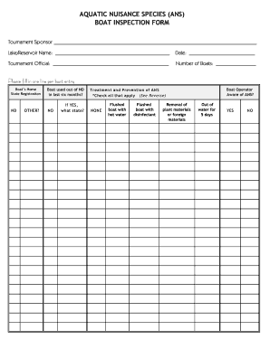 Printable Boat Inspection Checklist  Form