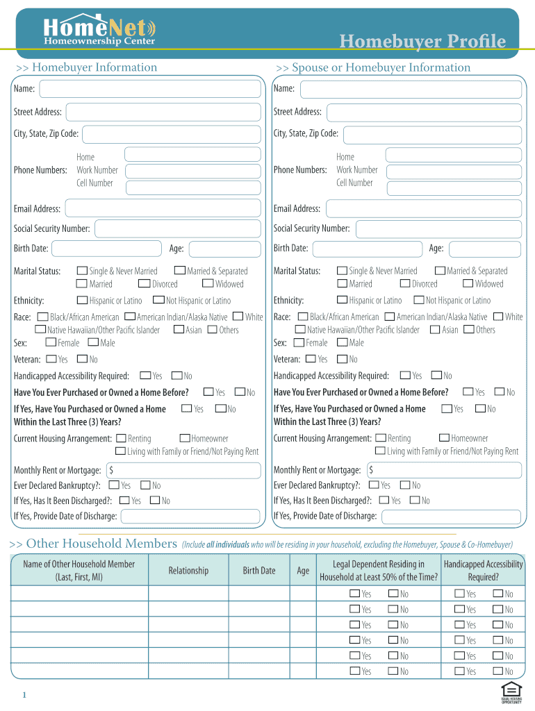 Homenet Homeownership Center  Form