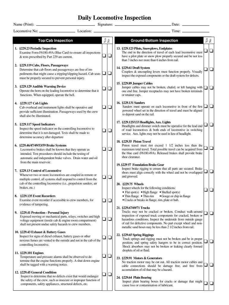 Daily Locomotive  Form