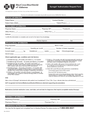 Authorization Form Blue Cross and Blue Shield of Alabama Bcbsal