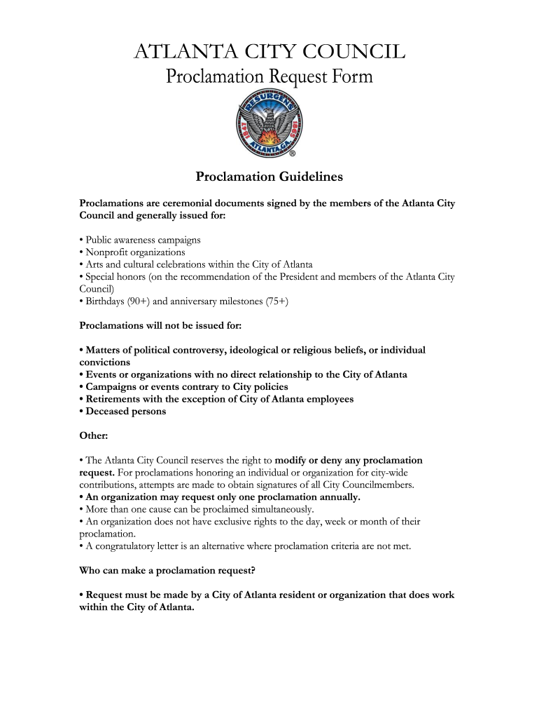 Fulton County Proclamation Form
