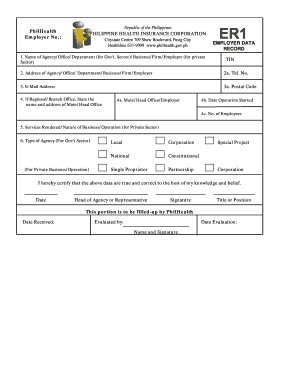 Er1 Philhealth  Form