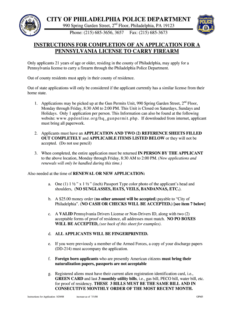  Spring Garden Gun License Form 2006