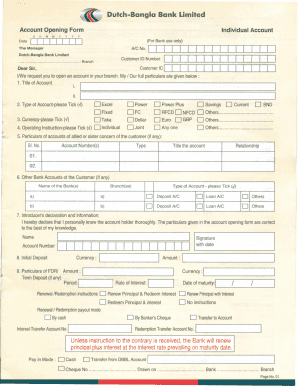 Dbbl Student Account  Form