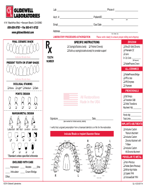 Glidewell Lab Slip  Form