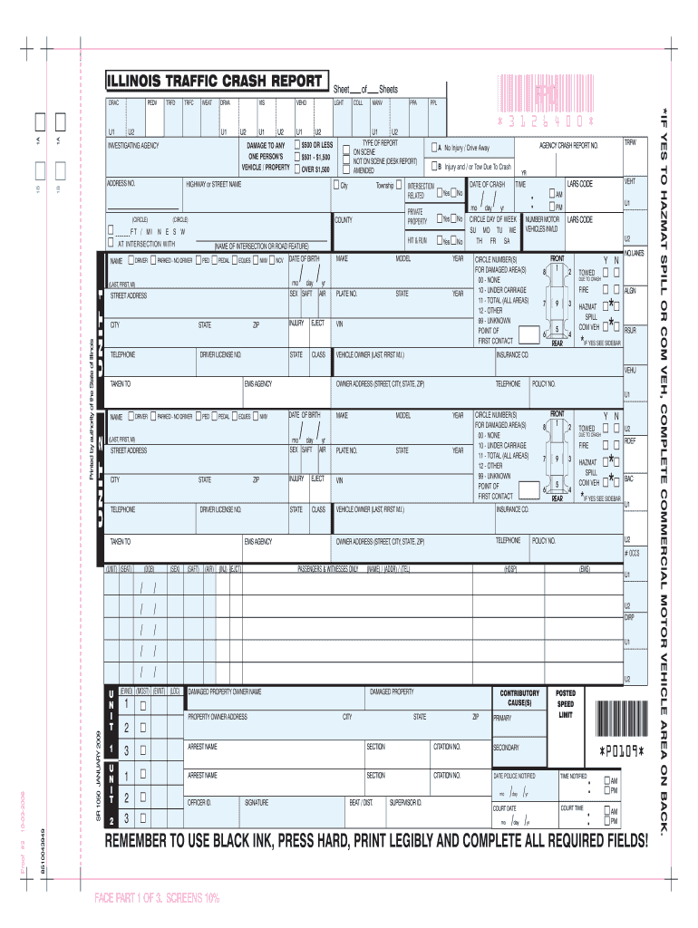  Illinois Sr1050  Form  Nhtsa Tsis 2009