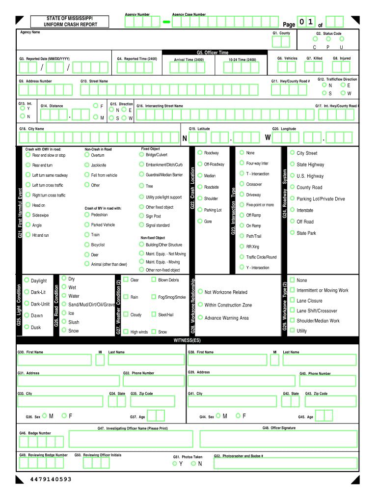 Mississippi Uniform Crash Report