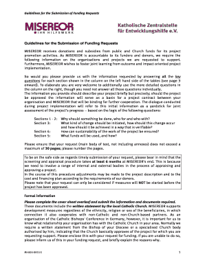 Misereor Funding Application Form