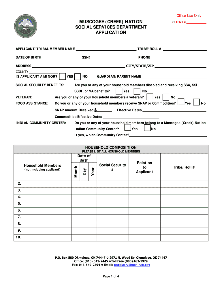  Creek Nation Financial Assistance 2015-2024