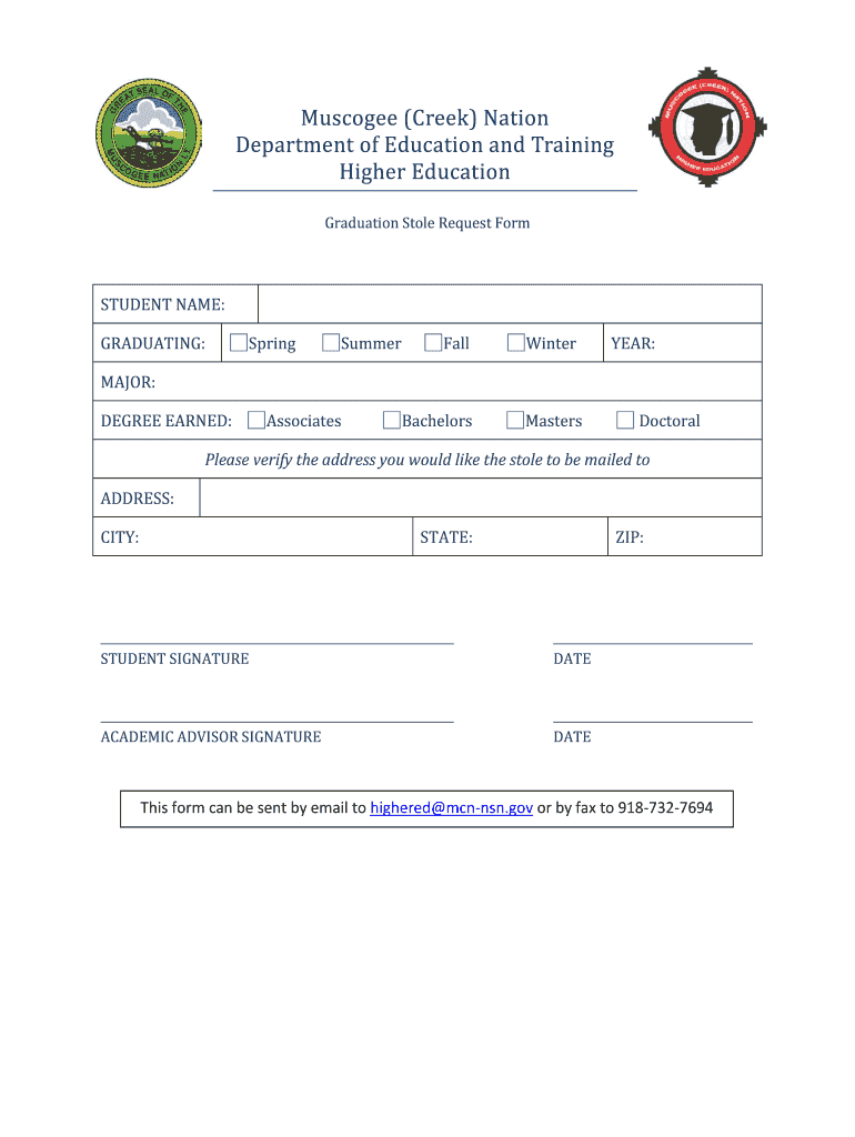 Muscogee Creek Nation Education  Form