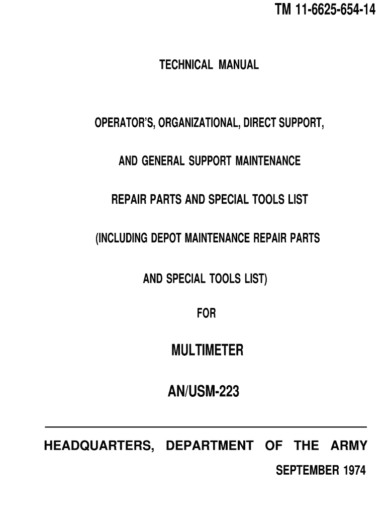 ANUSM 223 TM 11 6625 654 14 MULTIMETER  K7JRL  Form