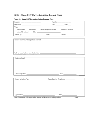 Corrective Action Request Form