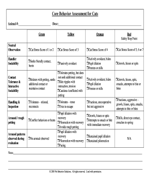 Animal Behavior Observation Sheet  Form