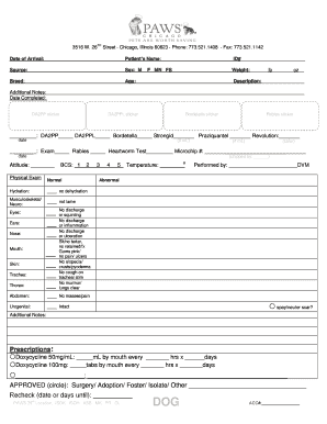 Dog Medical Intake Form Maddiesfund