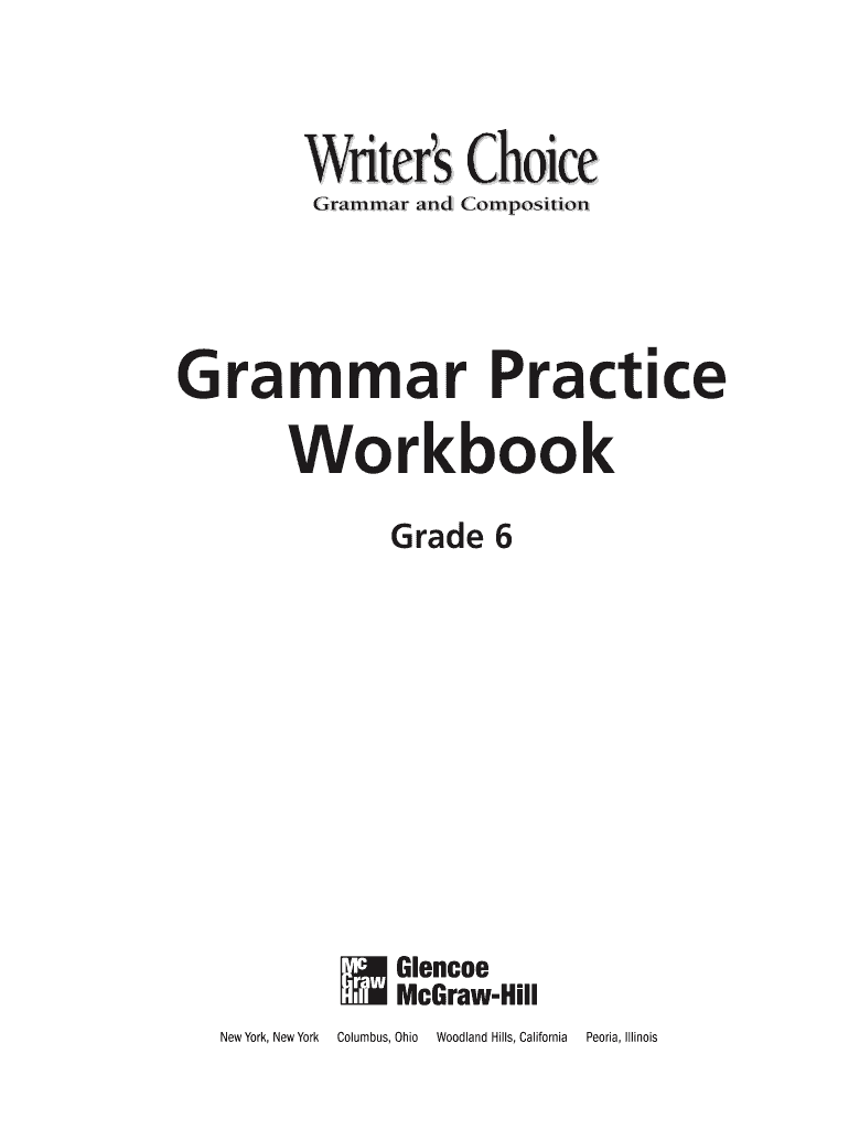 Writer&#039;s Choice Grammar and Composition Grade 7 Answer Key PDF  Form