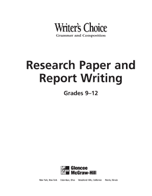 Research Paper and Report Writing Glencoe PDF  Form