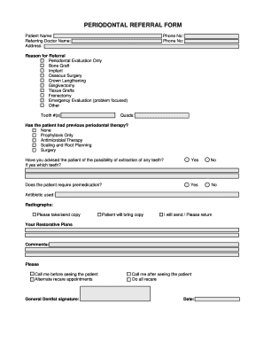 Periodontal Referral Form