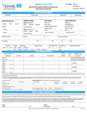  Highmark Member Change Form 2020