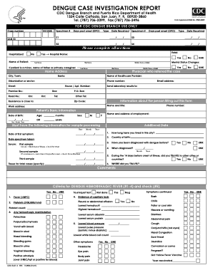 Dengue Case Investigation Form Doh