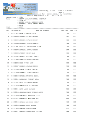 Shivaji University Prn Number  Form