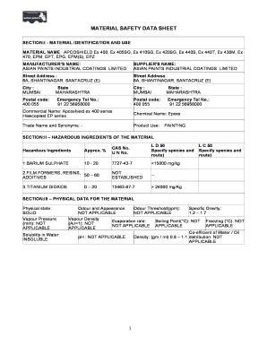 Asian Paints Msds PDF  Form